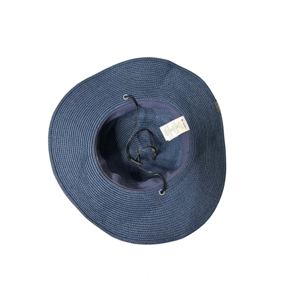Columbia Global Adventure Packable Straw Hat Navy Blue‎ Wide Brim Floppy Sun Hat